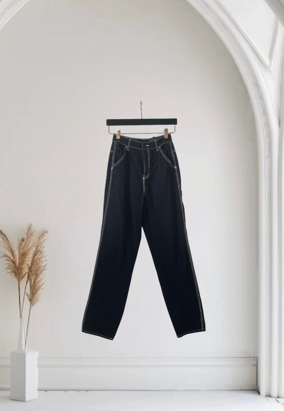 H&M Divided Y2K Black Cotton Cargo Pants Size 0